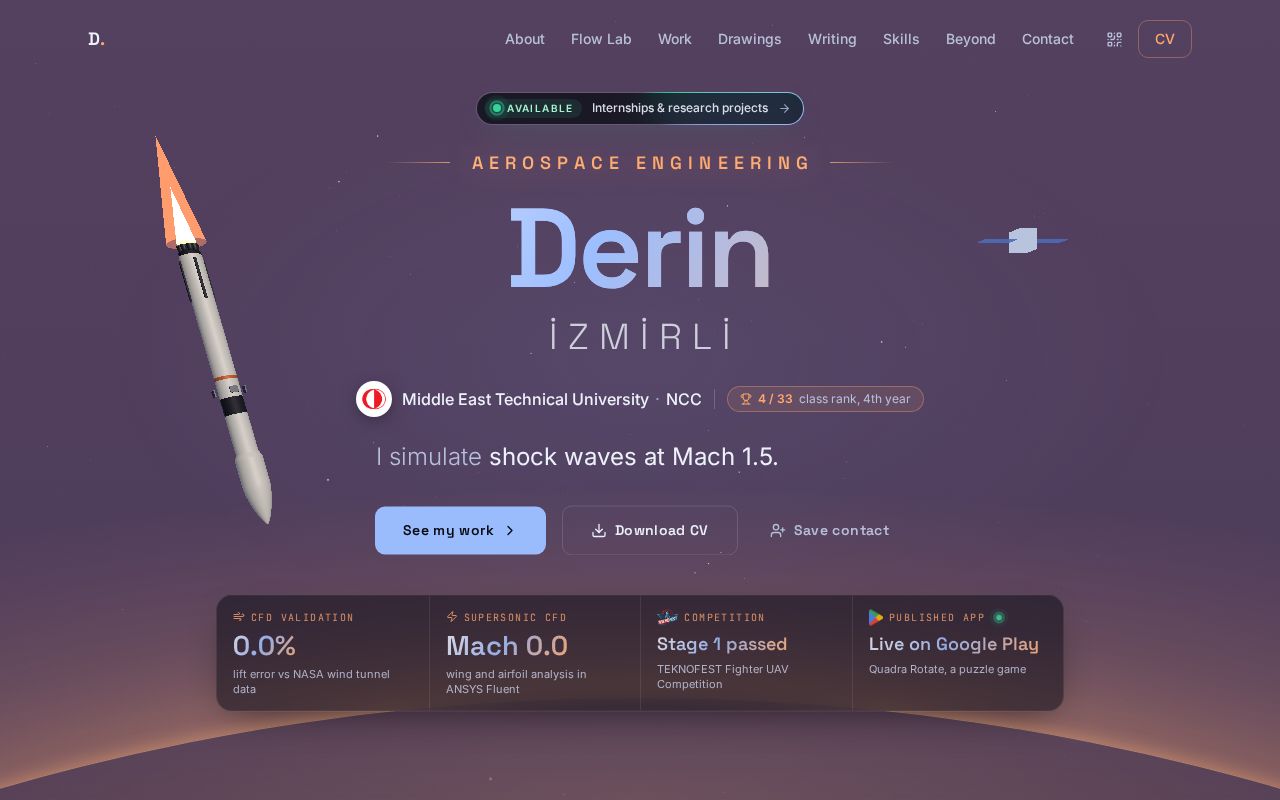 Preview of Derin Website