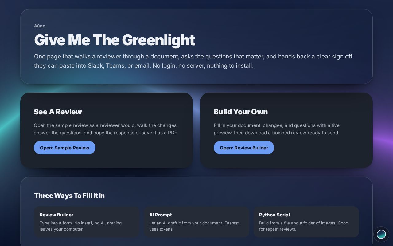 Preview of Give Me The Greenlight