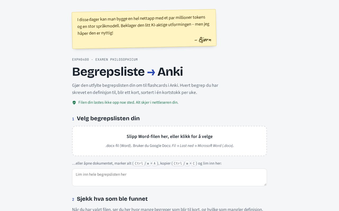 Preview of Begrepsliste til Anki