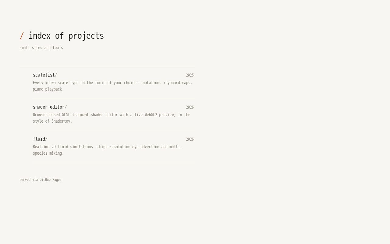 Preview of Small sites and tools