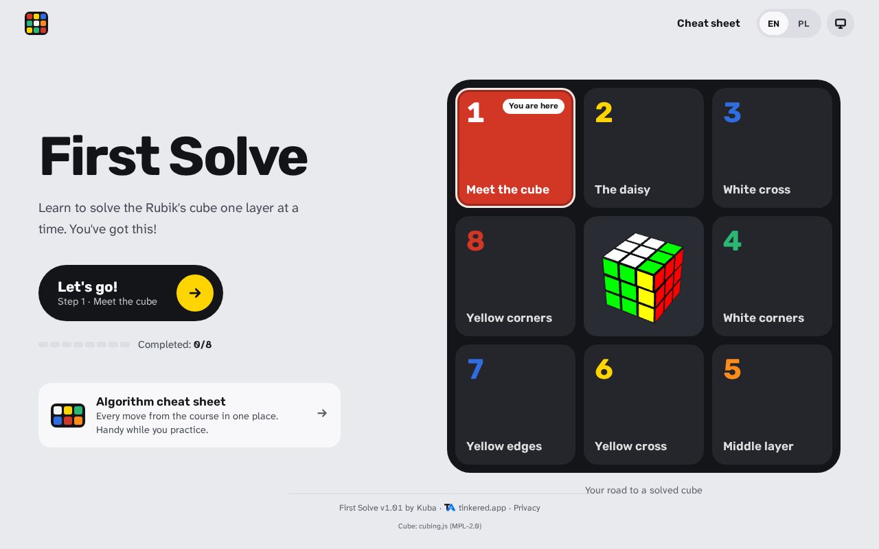 Preview of First Solve: learn the Rubik's cube