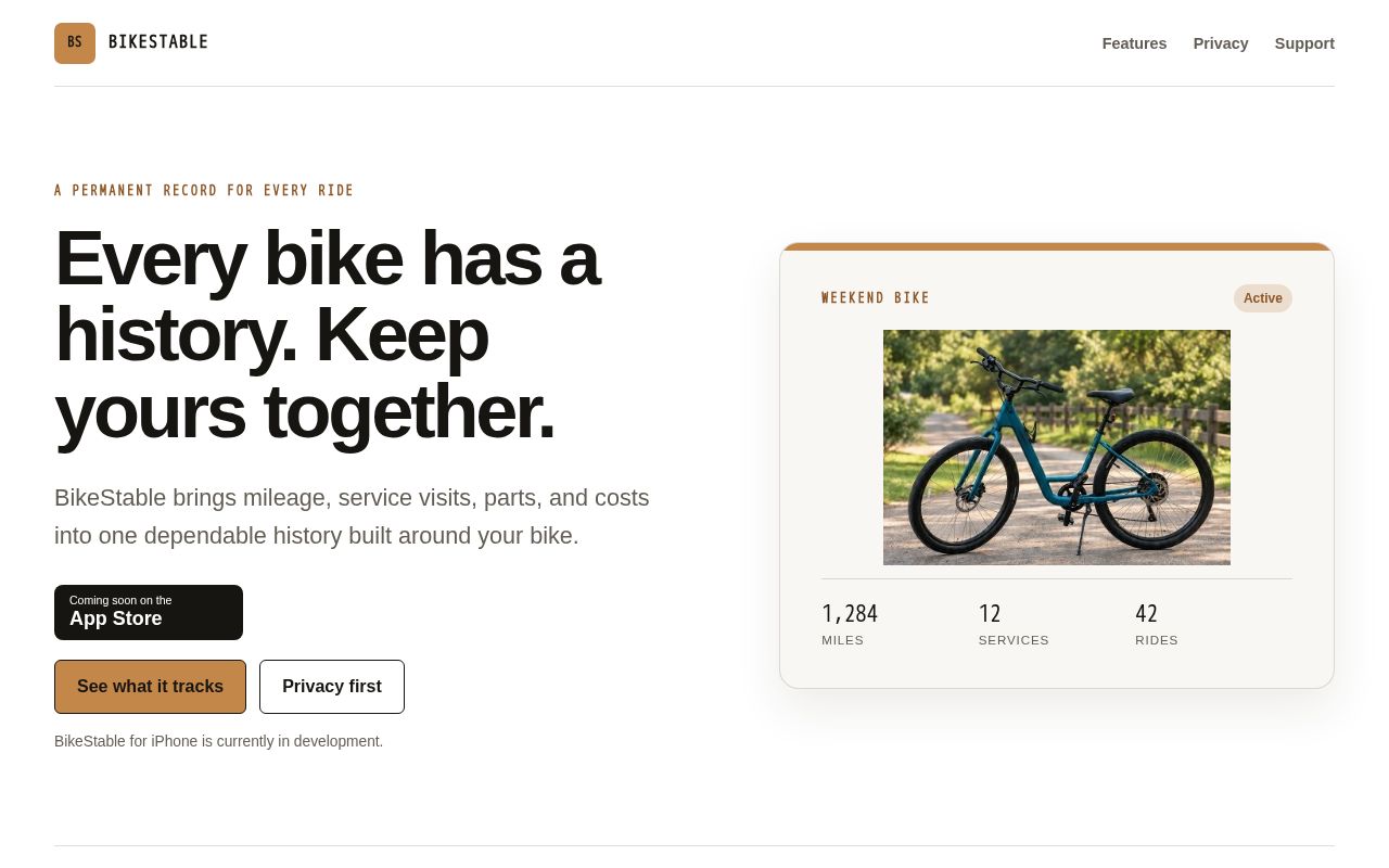 Preview of BikeStableSite