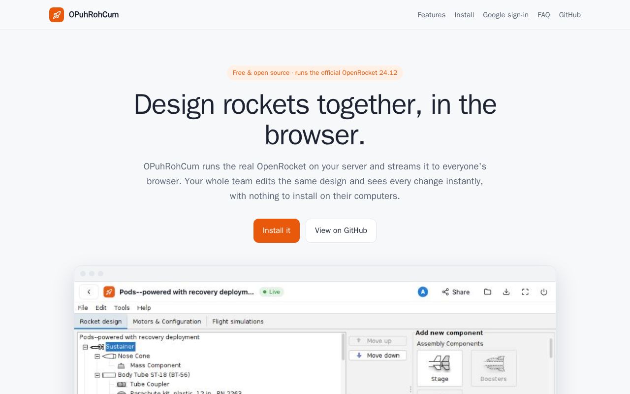 Preview of Openrocketcloud