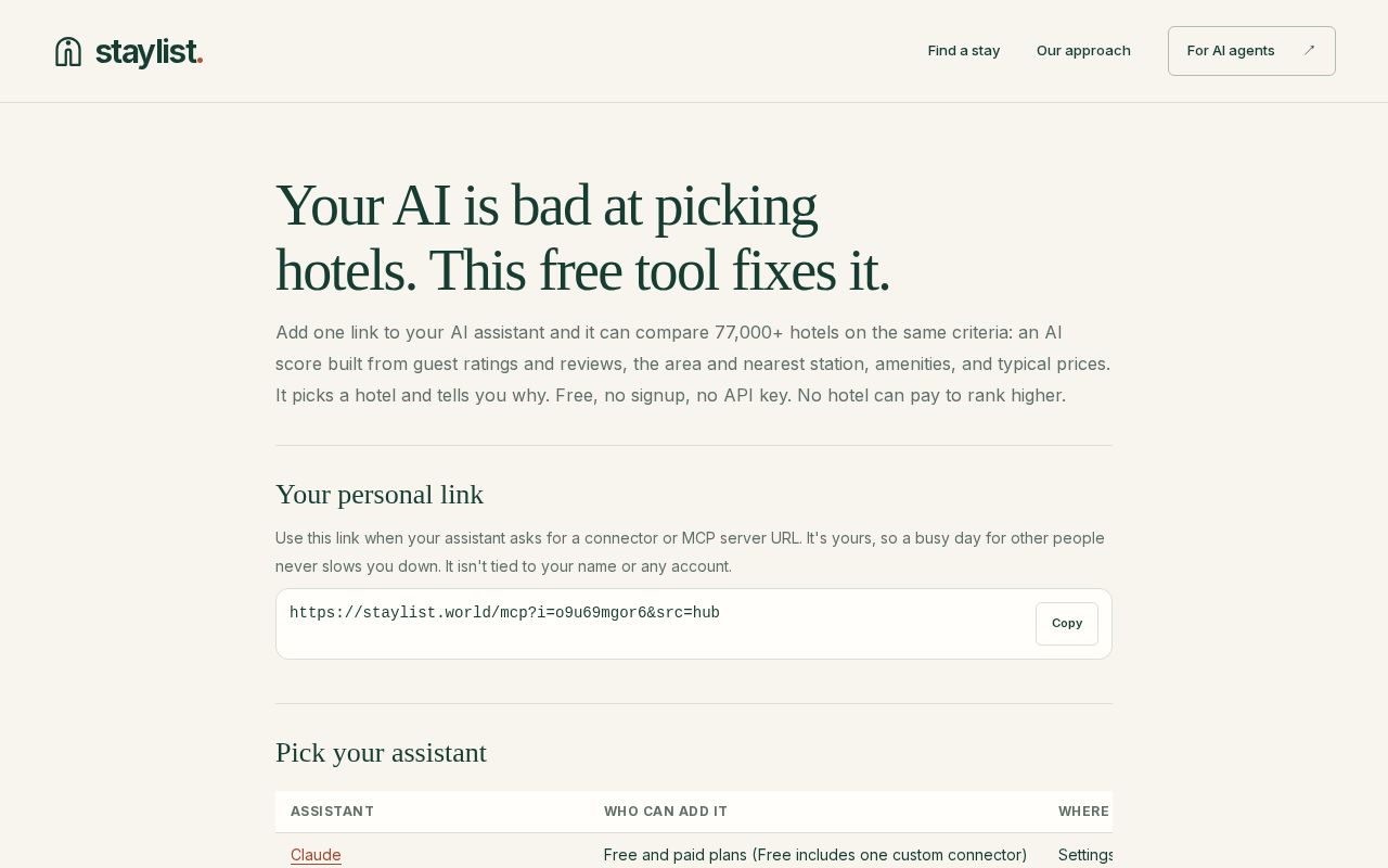Preview of Staylist Mcp