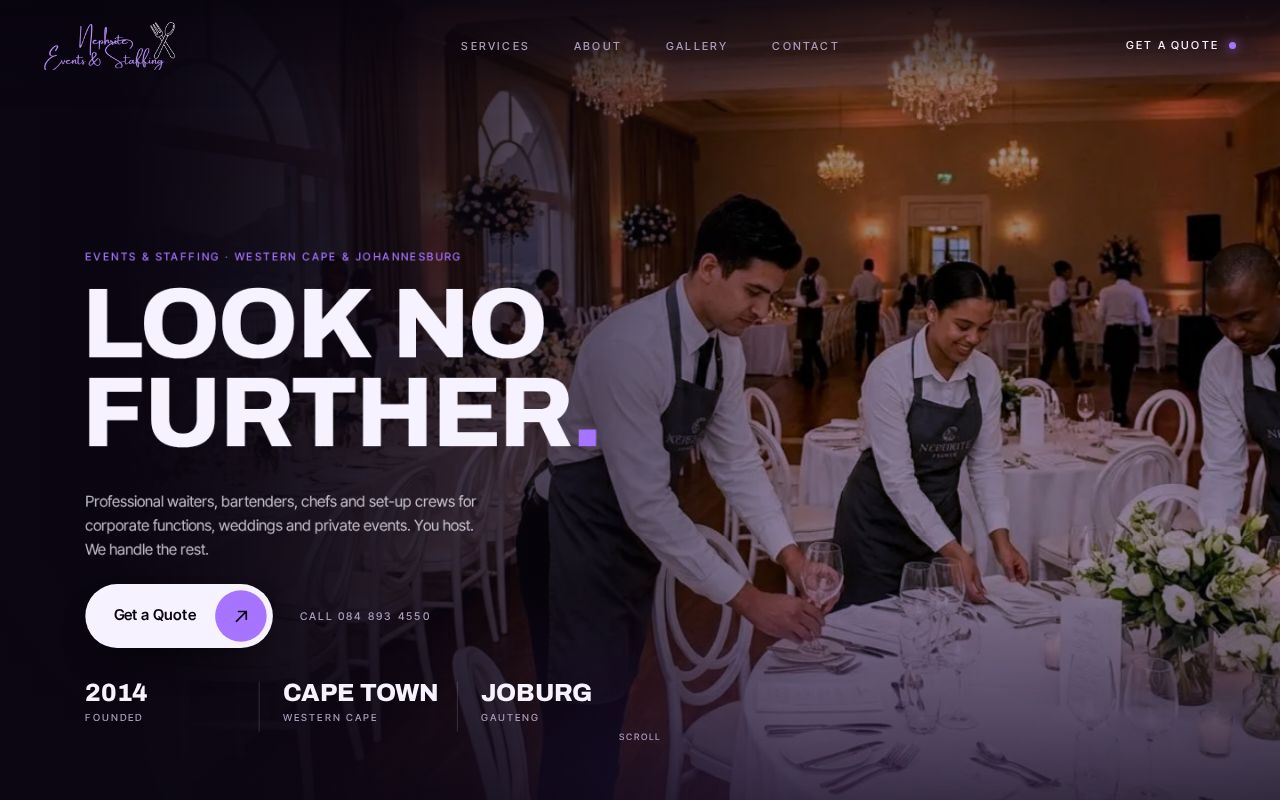 Preview of Nephrite Events Staffing Demo Web