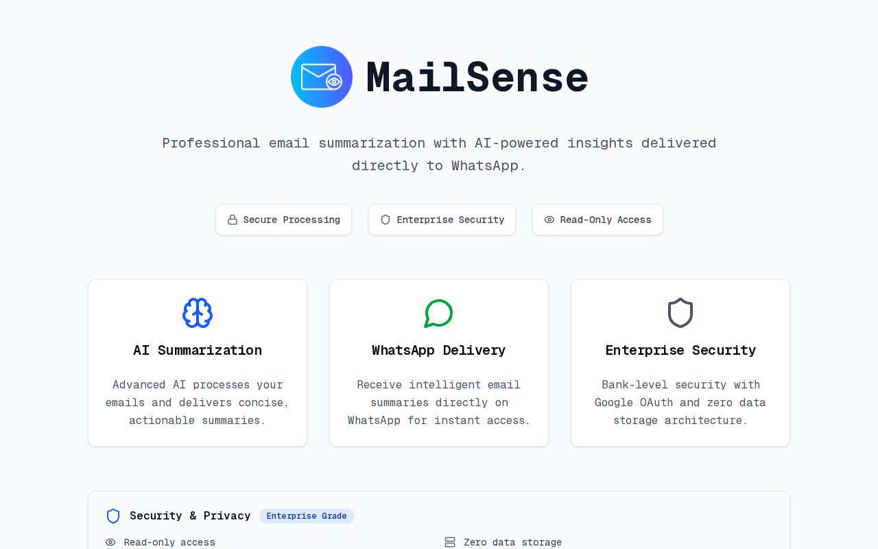 Preview of MailSense