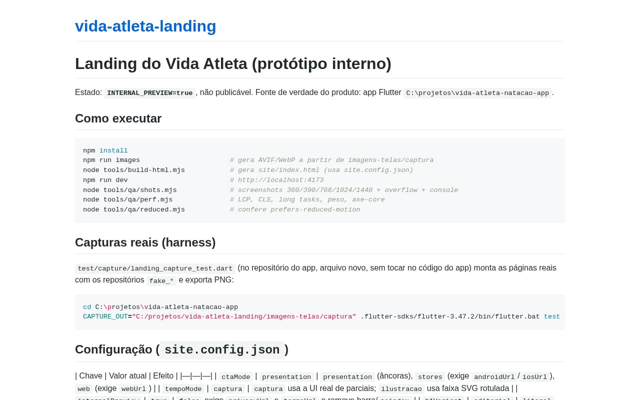 Preview of Vida Atleta Landing