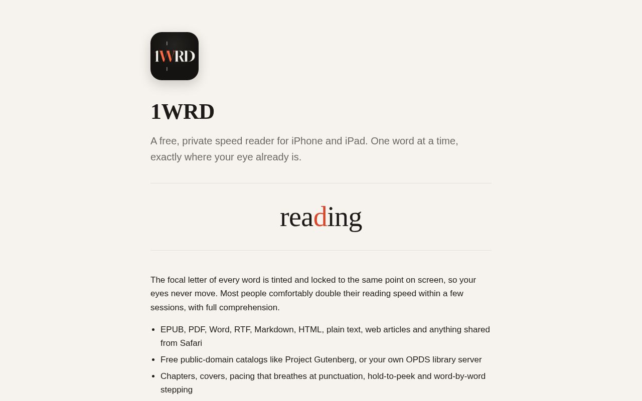 Preview of 1wrd Web