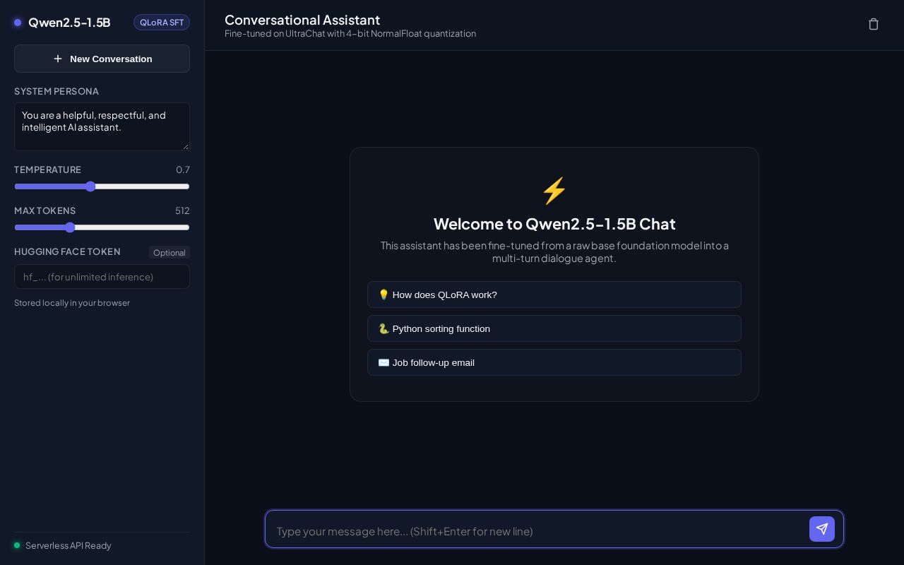 Preview of Qwen2.5-1.5B Chatbot