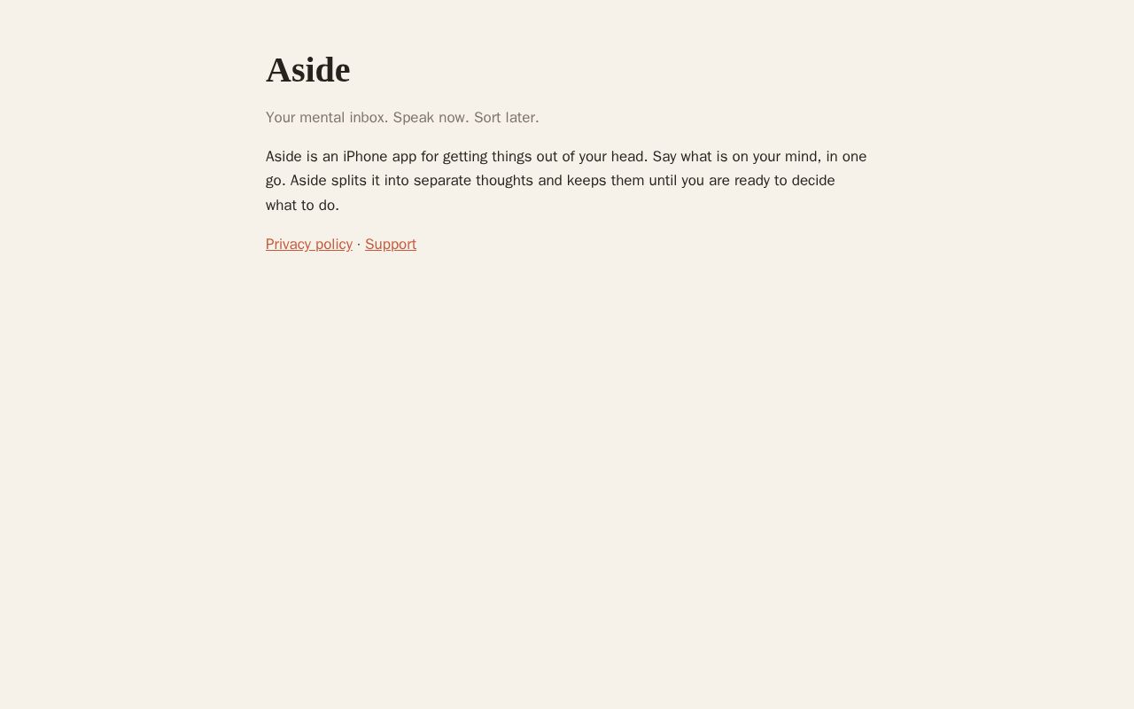 Preview of Aside App