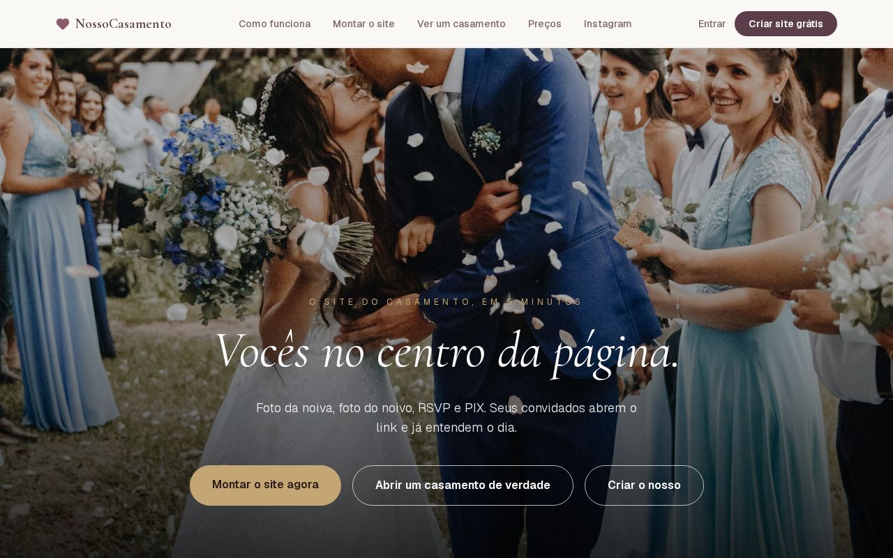 Preview of NossoCasamento — criador de sites de casamento