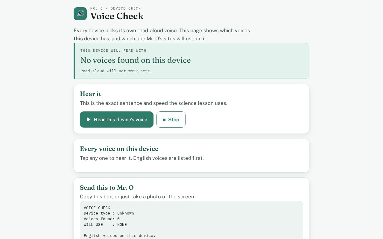 Preview of Voice Check