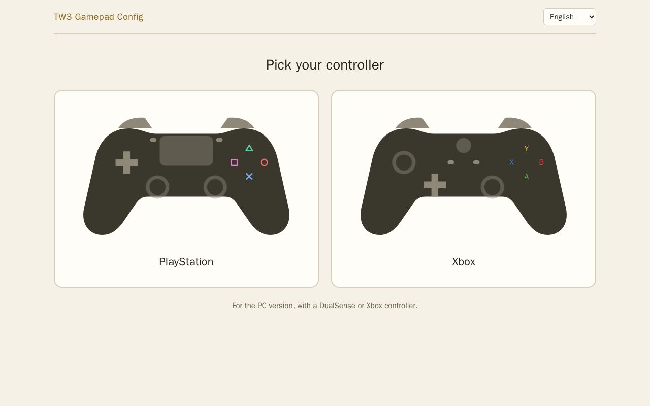 Preview of TW3 Gamepad Config