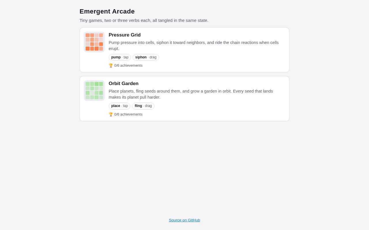 Preview of Emergent Arcade