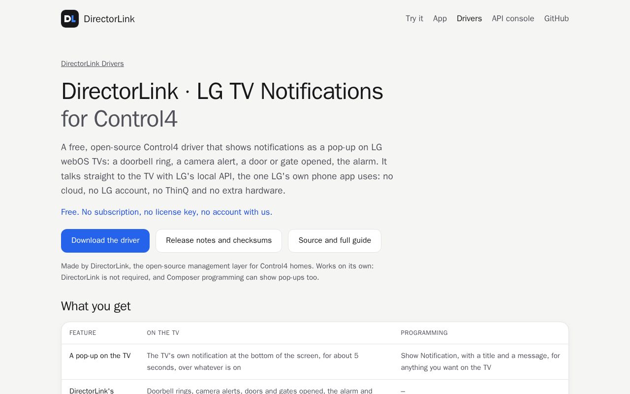 Preview of DirectorLink LG TV