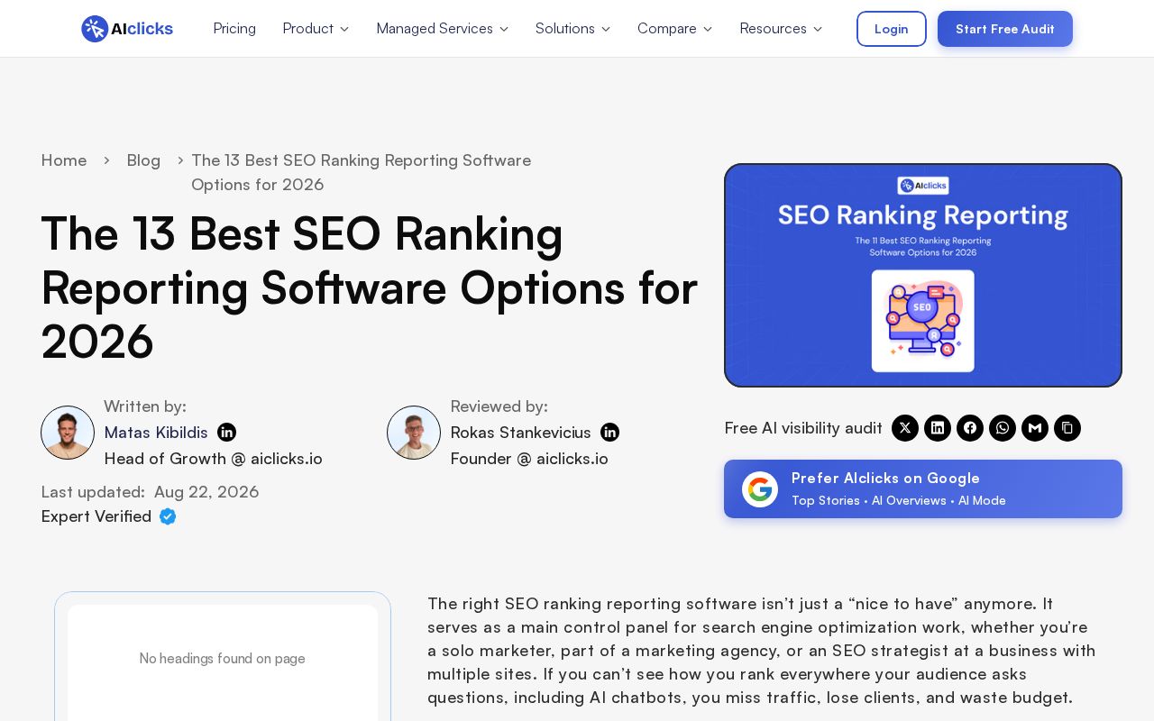 Preview of Best Seo Ranking Reporting Software