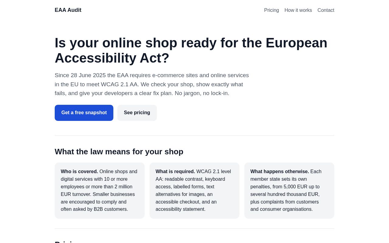 Preview of Eaa Audit Site