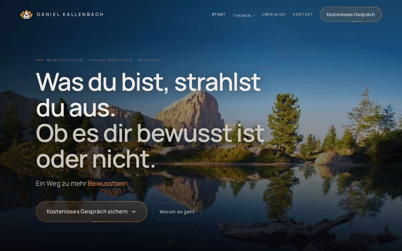 Preview of Website Daniel Kallenbach — Bewusstsein. Präsenz. Wirkung. (Vorschau)