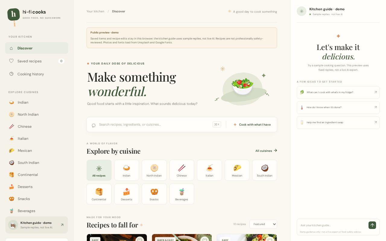 Preview of HI Fi Cooks
