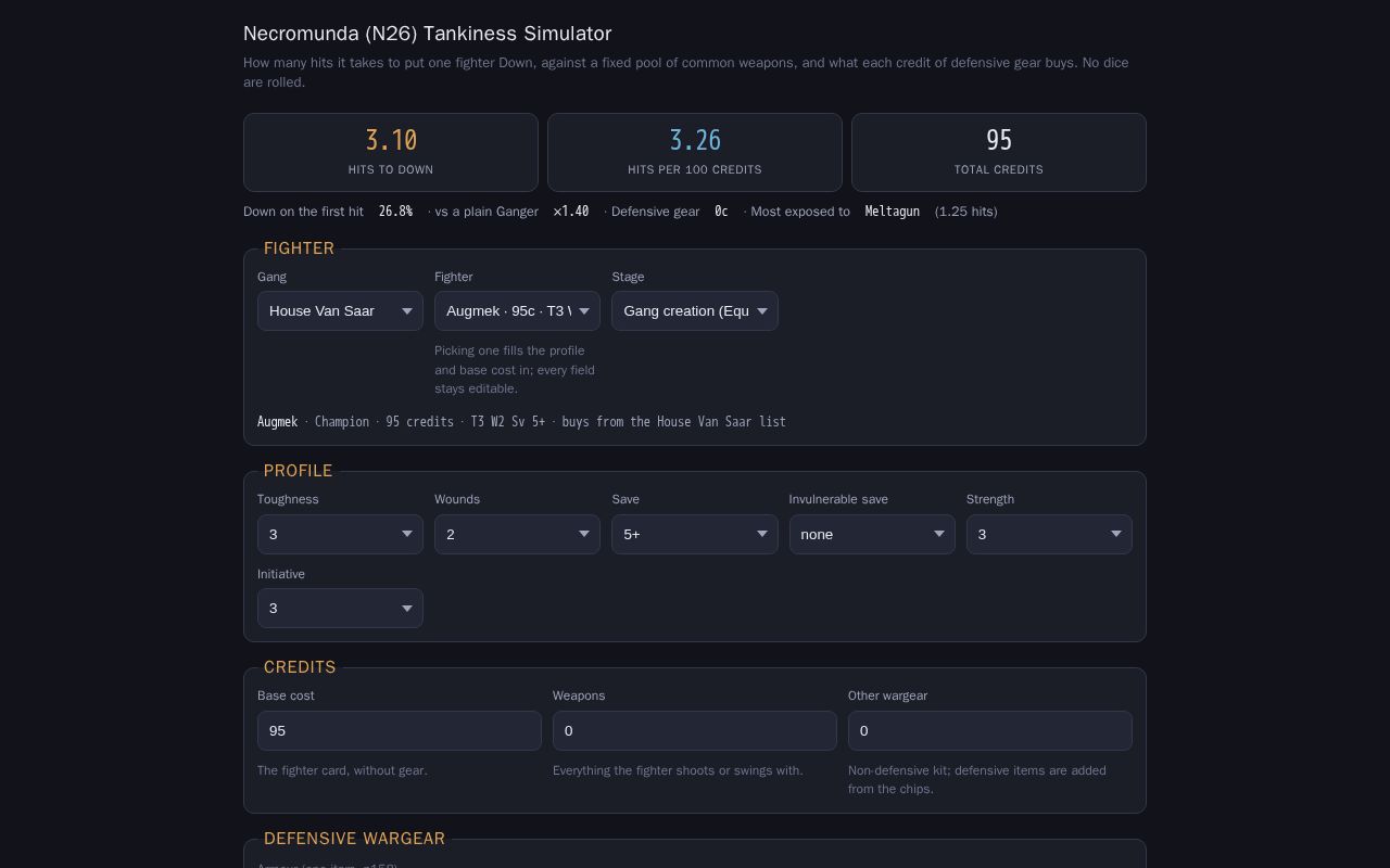 Preview of Necromunda N26 Tankiness Simulator