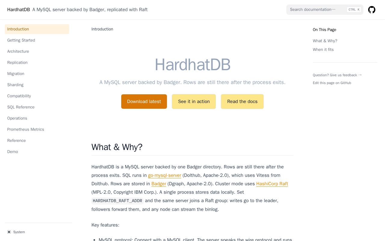 Preview of Hardhatdb