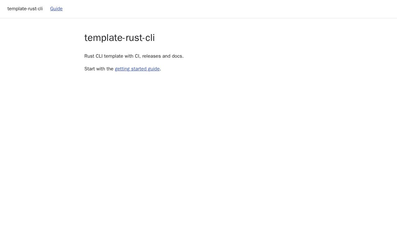 Preview of Template Rust Cli