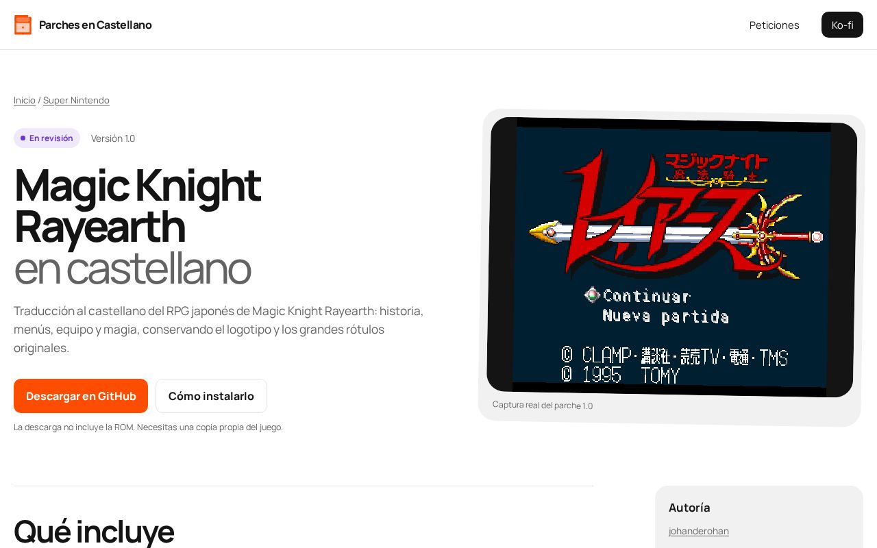 Preview of Magic Knight Rayearth en castellano para Super Nintendo