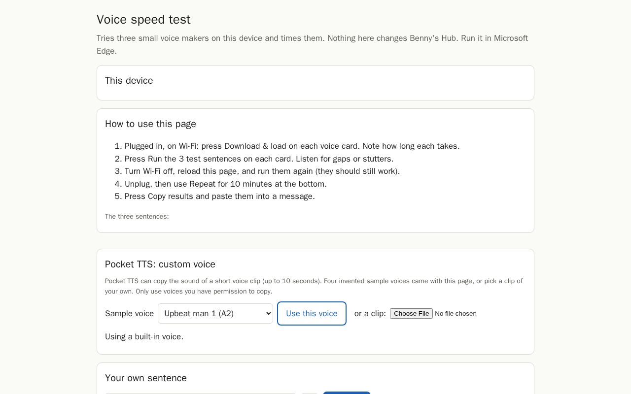 Preview of Voice speed test