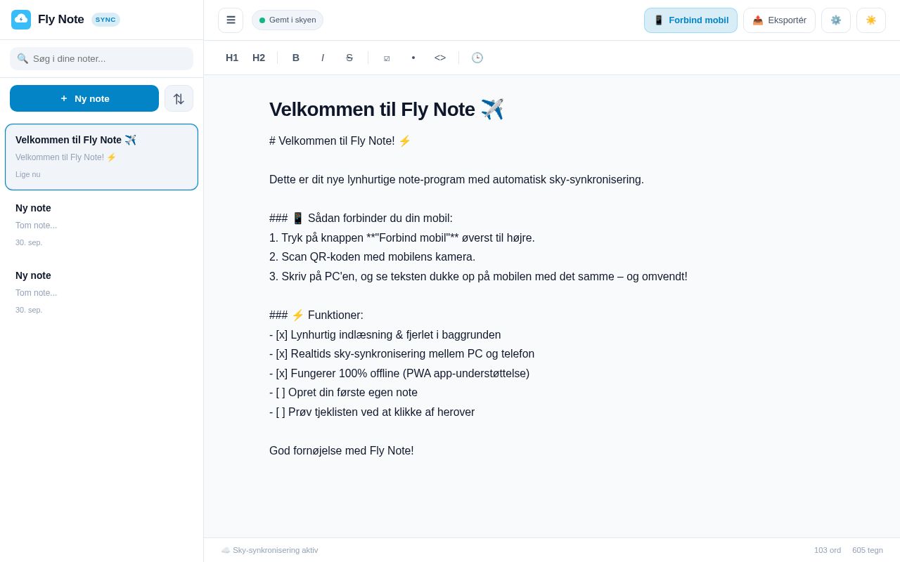 Preview of Sky Note