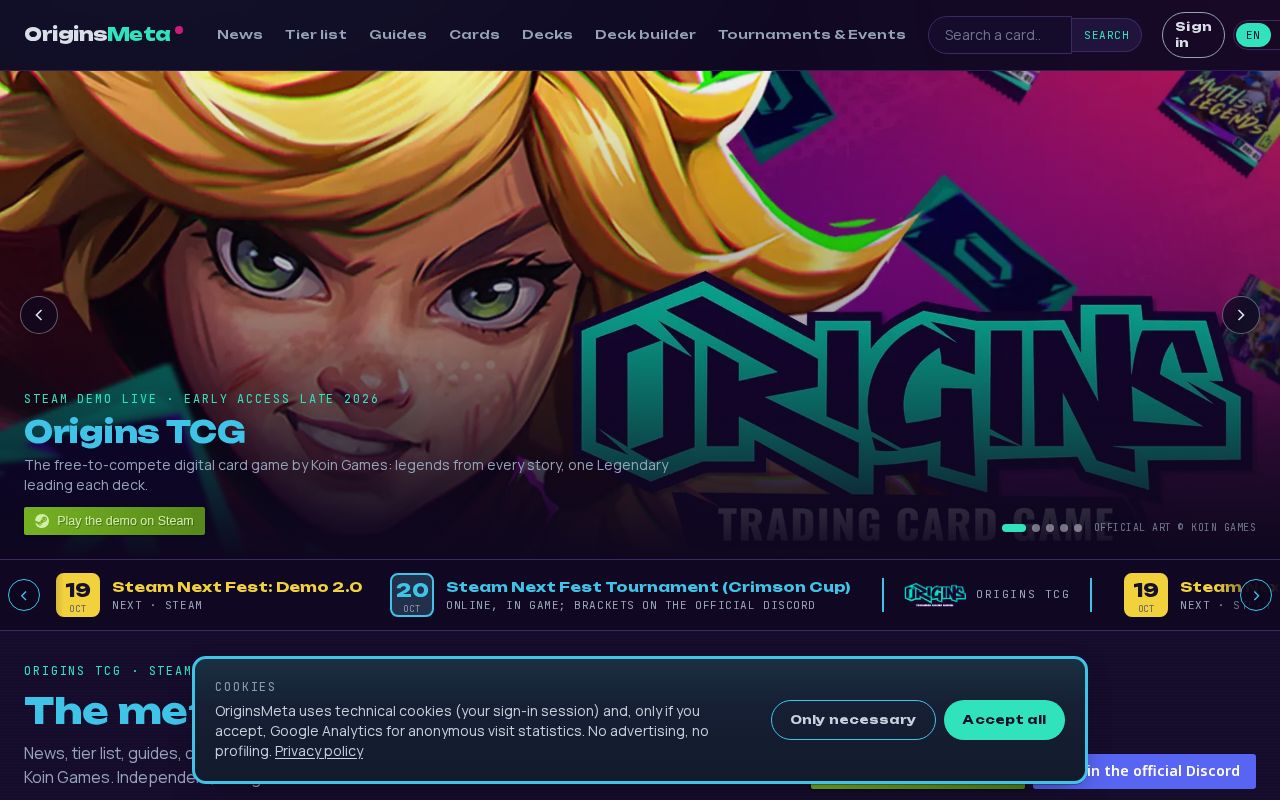 Preview of Origins TCG, Koin Games' digital card game