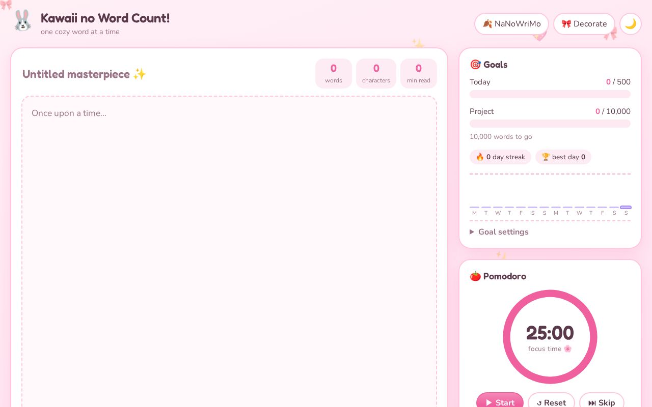 Preview of Kawaii No Word Count