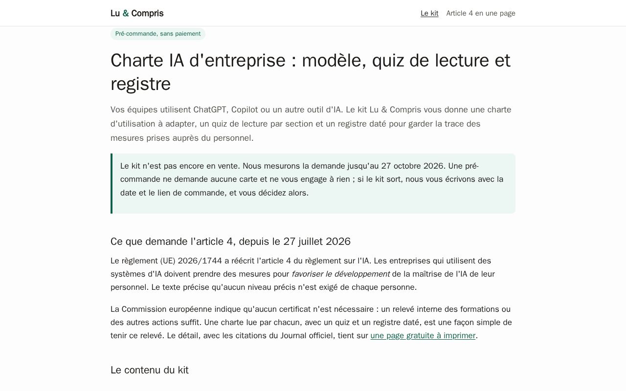 Preview of Charte Ia