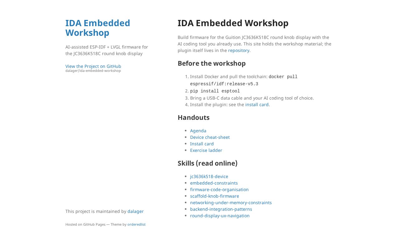 Preview of Ida Embedded Workshop