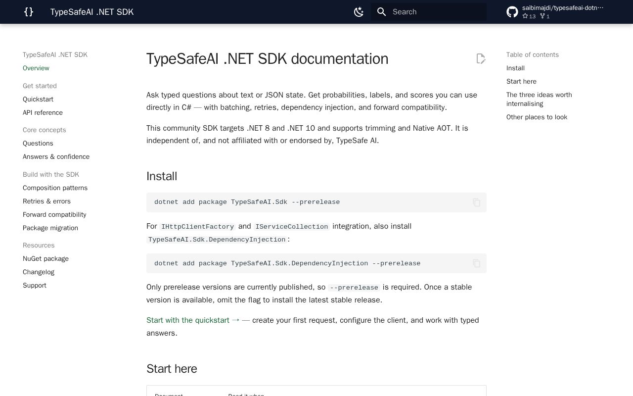 Preview of Typesafeai Dotnet Sdk