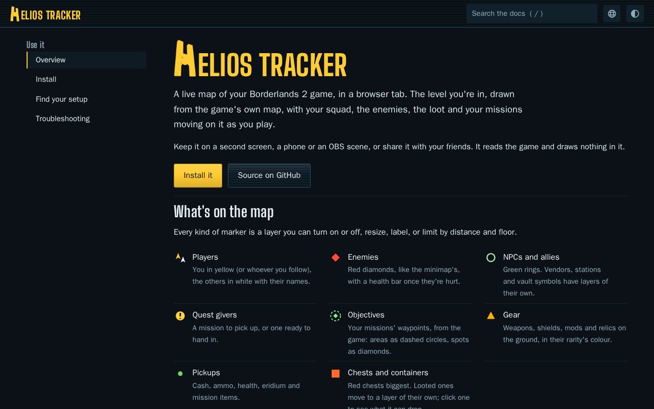 Preview of Helios Tracker