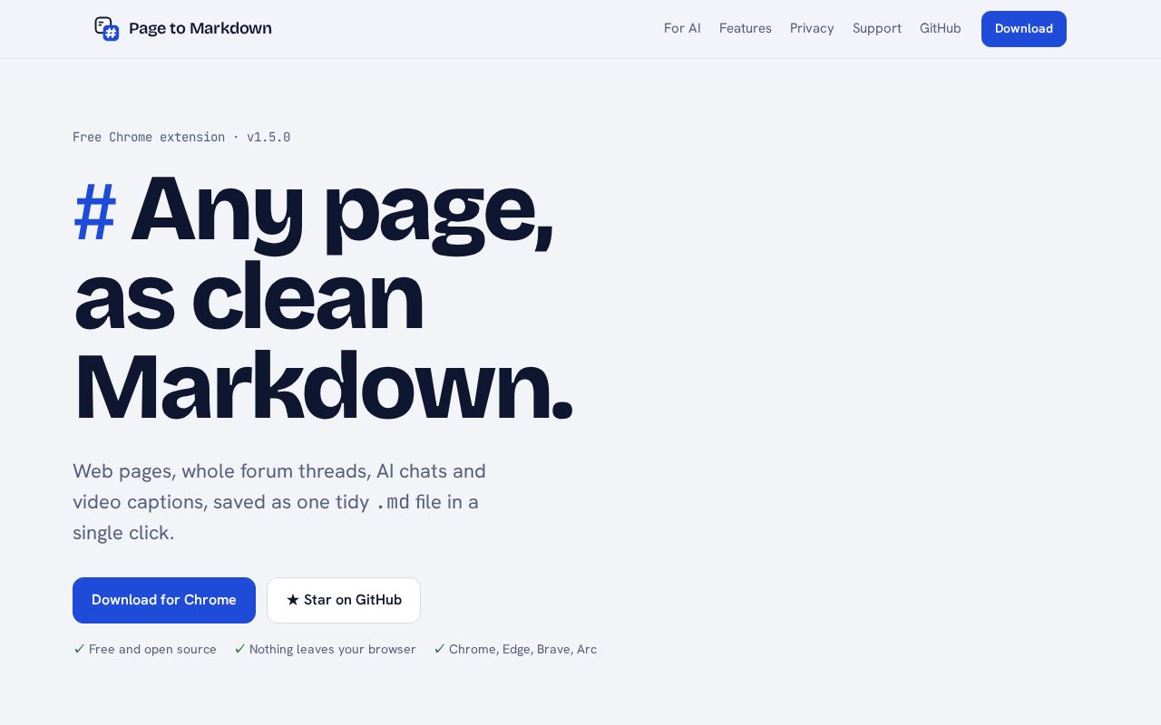 Preview of Page To Markdown