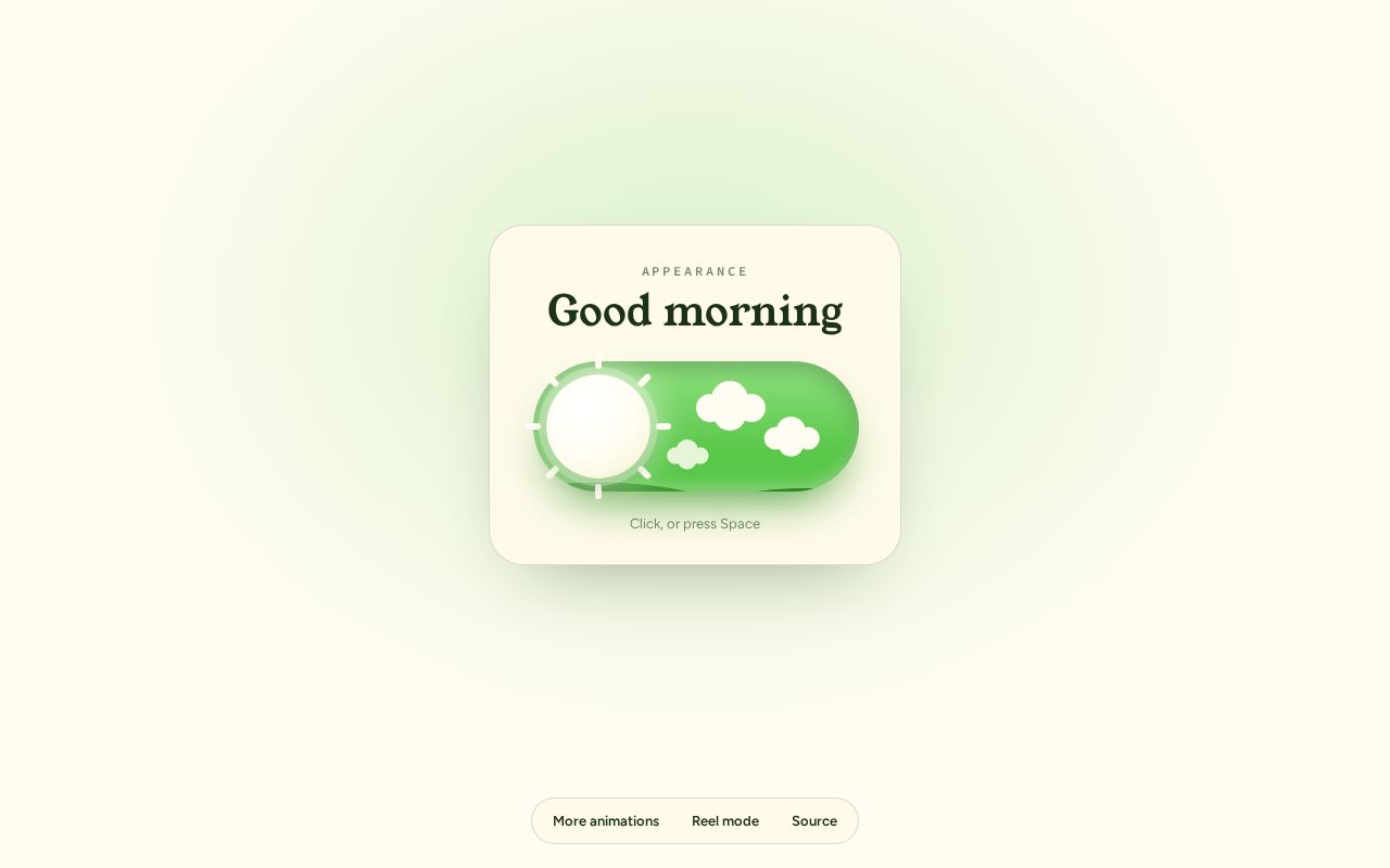Preview of Theme Toggle Animation