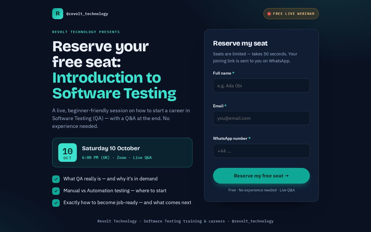 Preview of Reserve your seat
