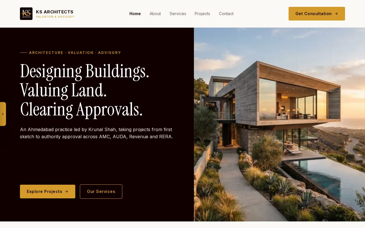 Preview of Krunal Architect Website