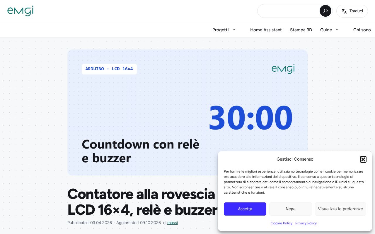 Preview of Contatore Rovescia Arduino Lcd 16x4