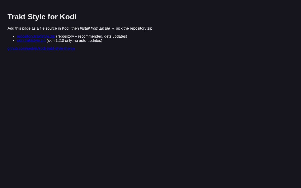 Preview of Trakt Style for Kodi
