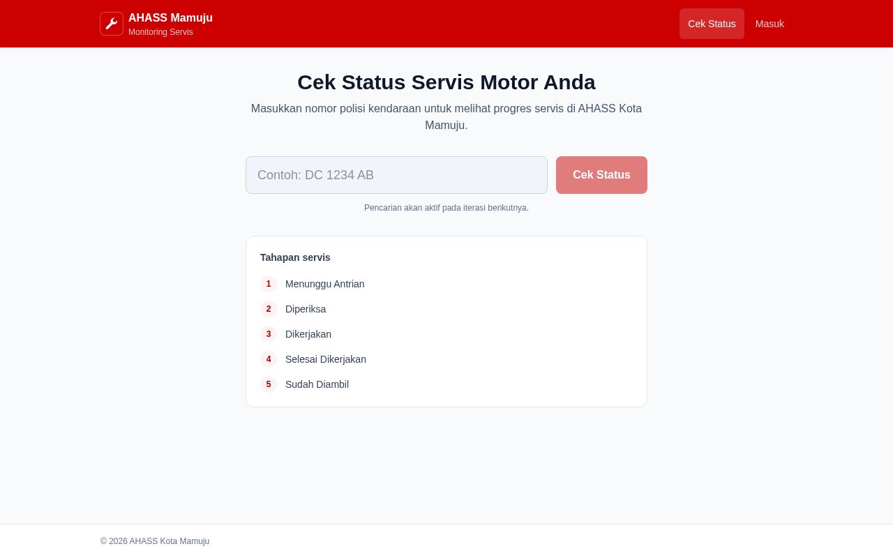 Preview of Sistem Monitoring Ahass