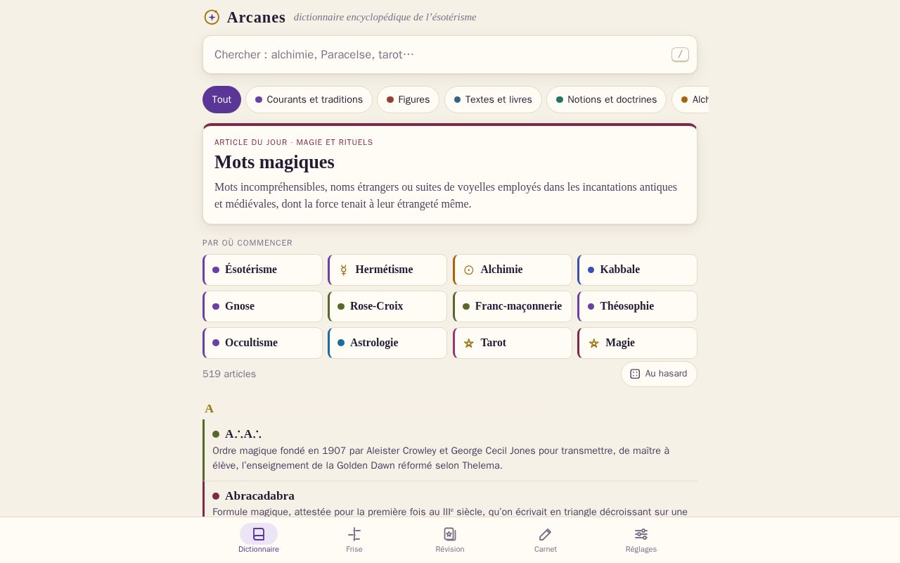 Preview of Arcanes