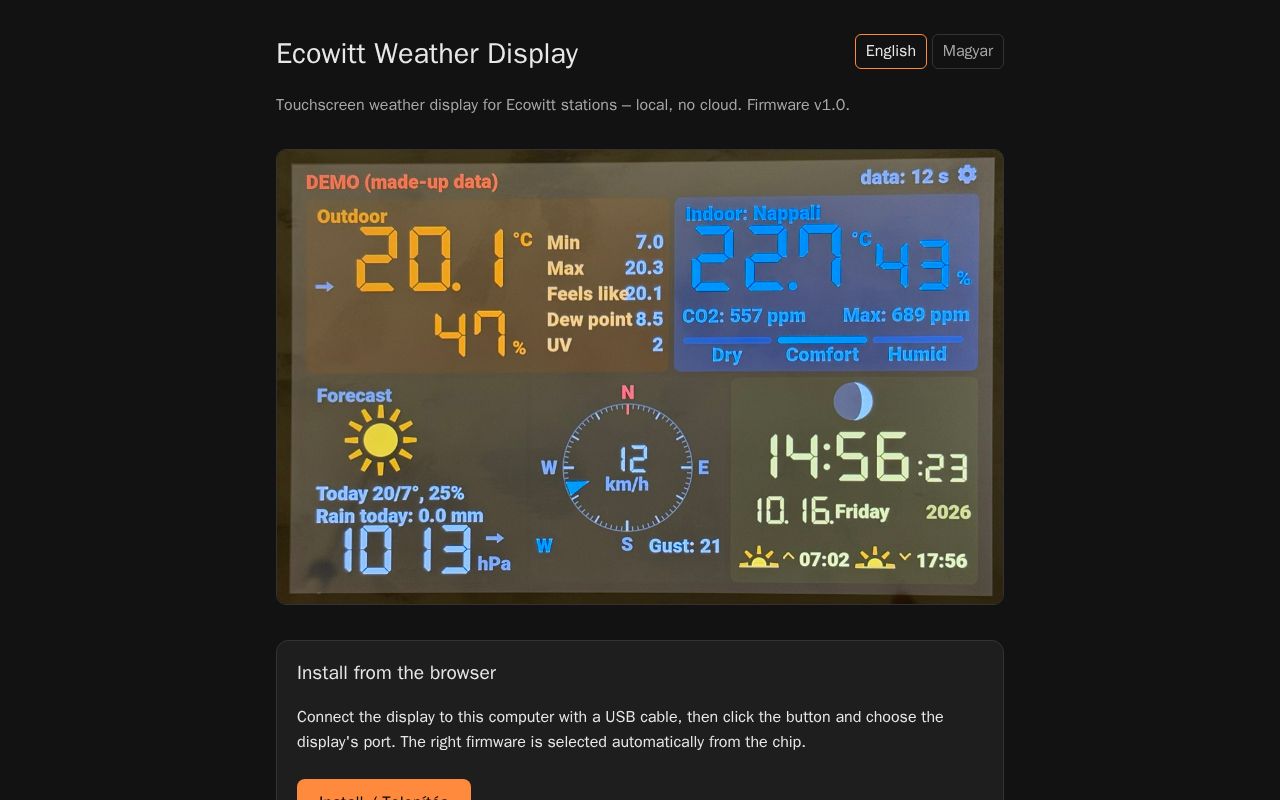 Preview of Ecowitt Weather Display