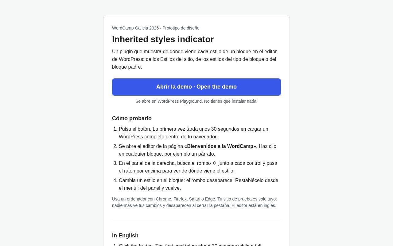 Preview of Inherited Styles Indicator
