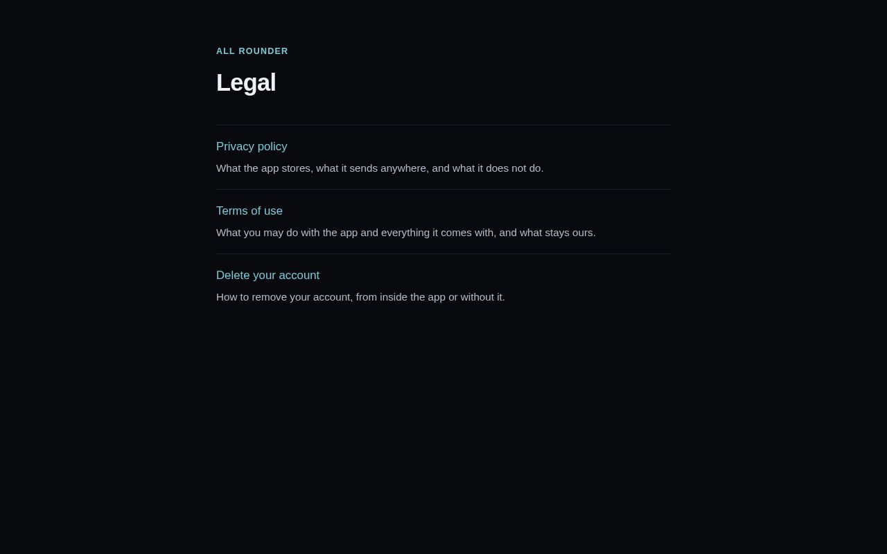 Preview of All Rounder Generator Legal