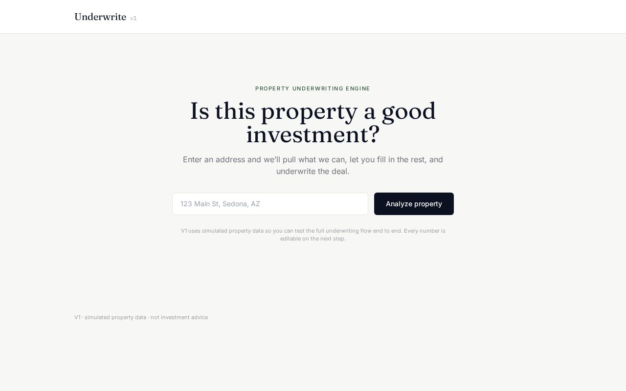 Preview of Underwrite V1