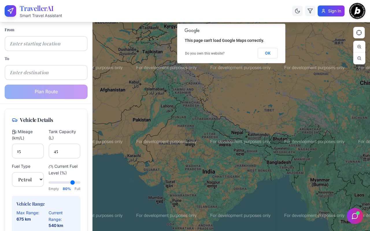 Preview of TravellerAI