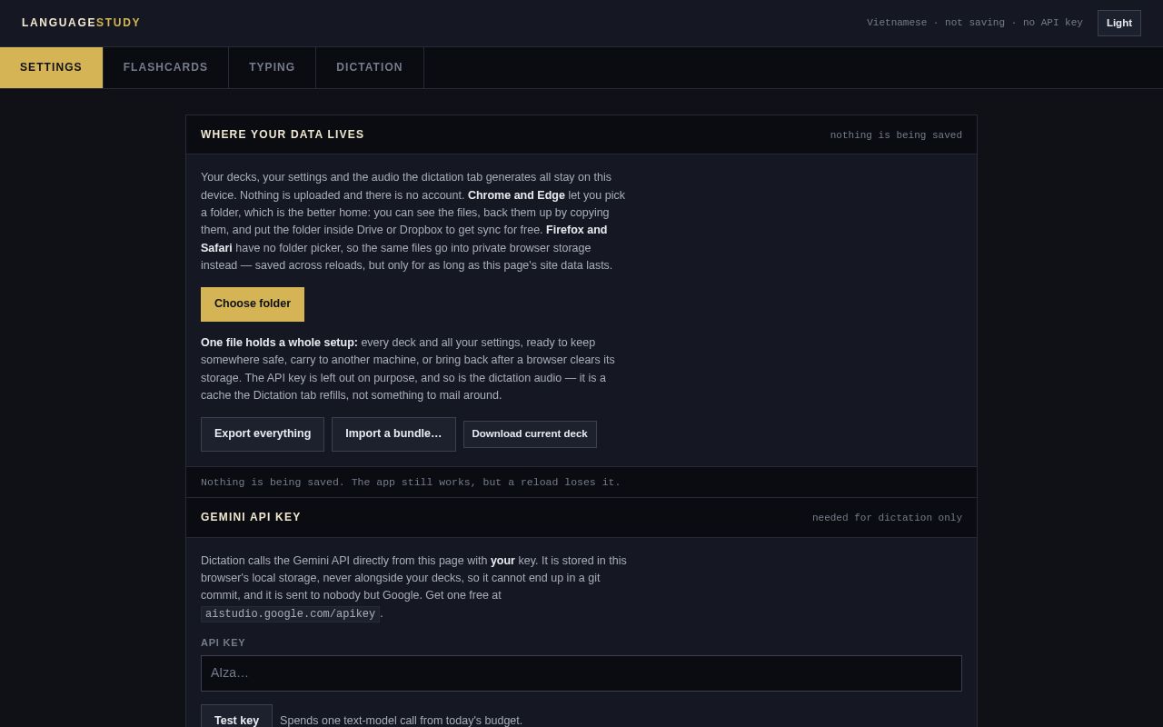 Preview of LanguageStudy Web