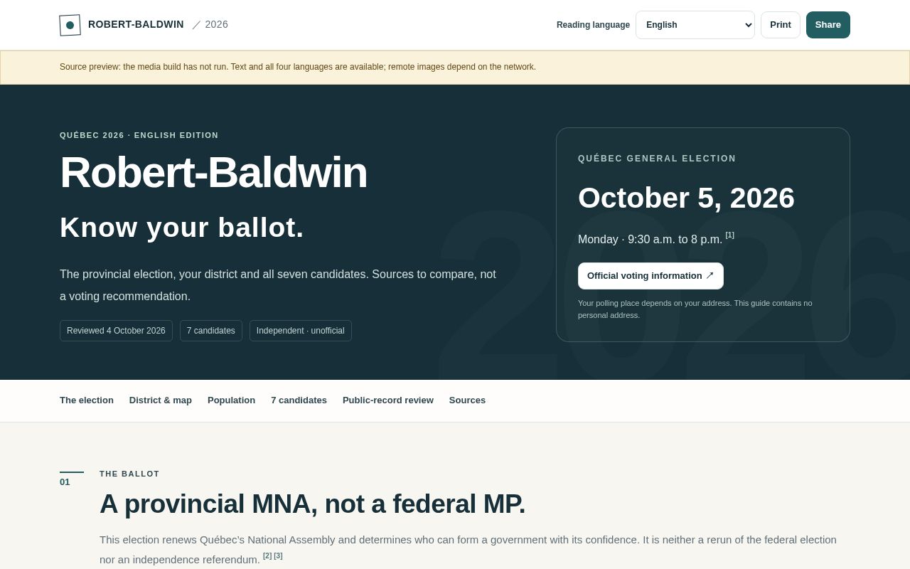 Preview of Robert Baldwin 2026 Guide